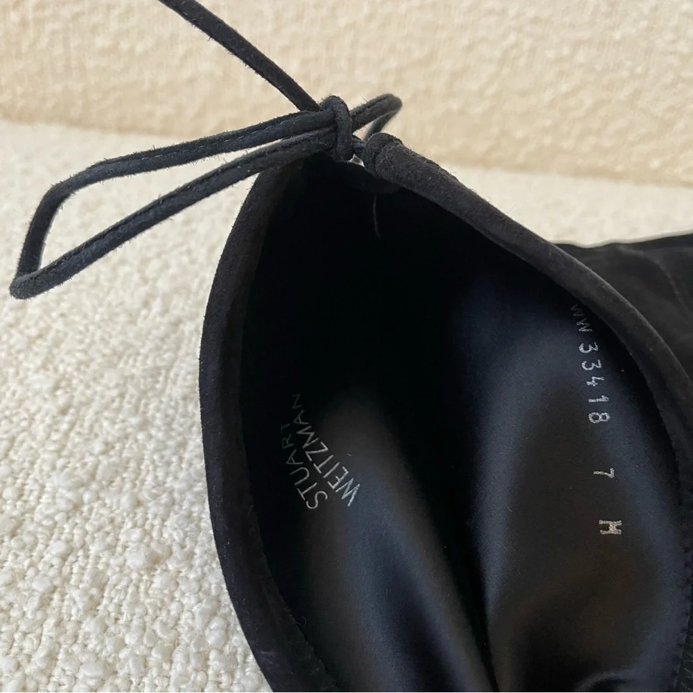 Stuart Weitzman Elevated Black Suede Over The Knee Boots
